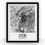 Carte de Lyon - Style Art Déco