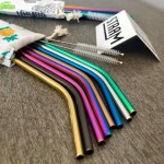 Ensemble : 8 pailles réutilisables + Sac + Brosses