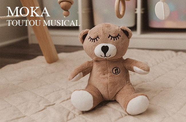 Toutou musical Moka pour shower de bébé