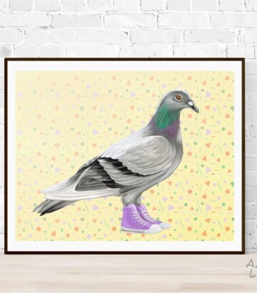 Affiche – Pigeon en Converse
