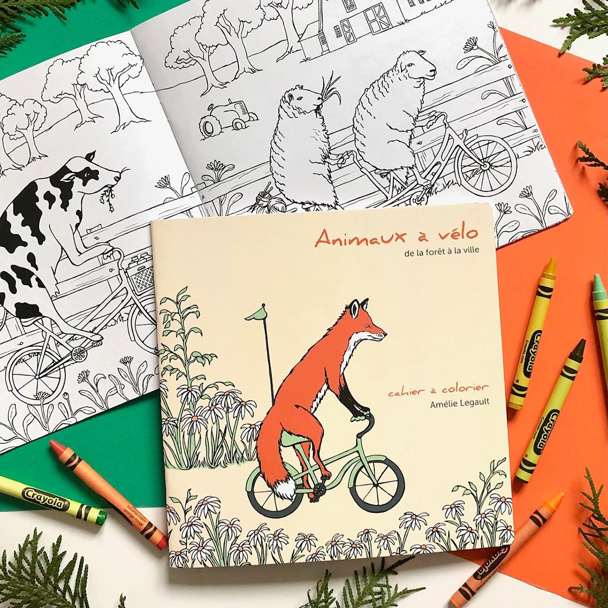 Cahier à colorier – Animaux à vélo
