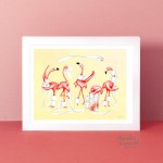 Affiche - Flamants et papier de toilette