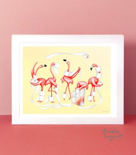 Affiche – Flamants et papier de toilette