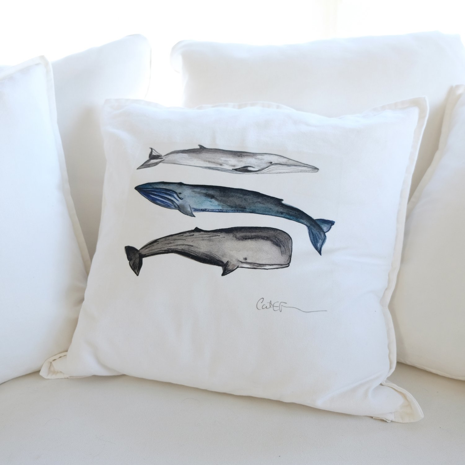 Coussin – 3 baleines