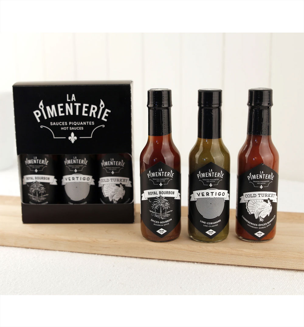 Trio de sauces piquantes québécoises - La Pimenterie