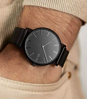 Montre solaire – Solar Noir (Maille Noire)