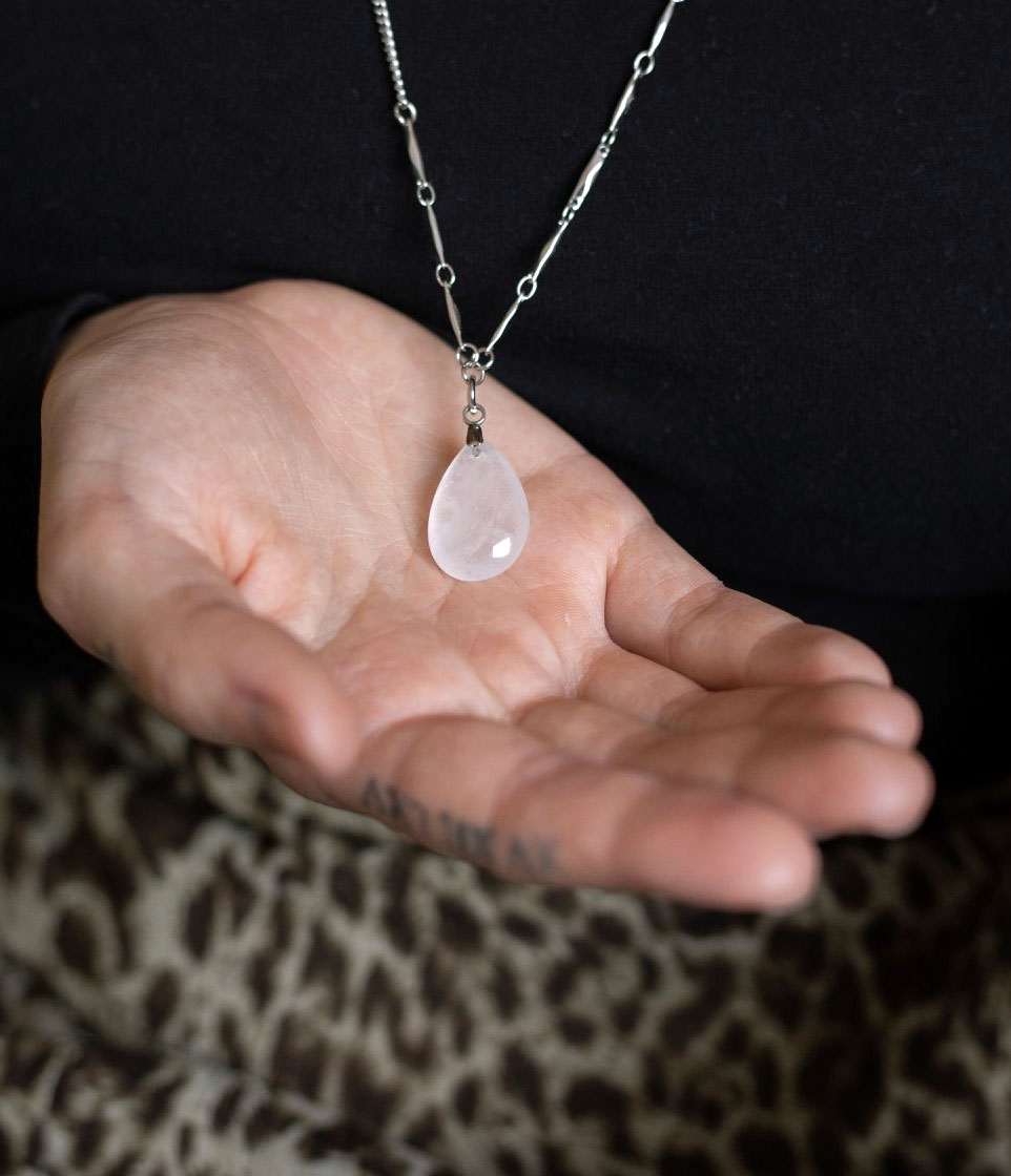 Collier à quartz blanc – Taylor