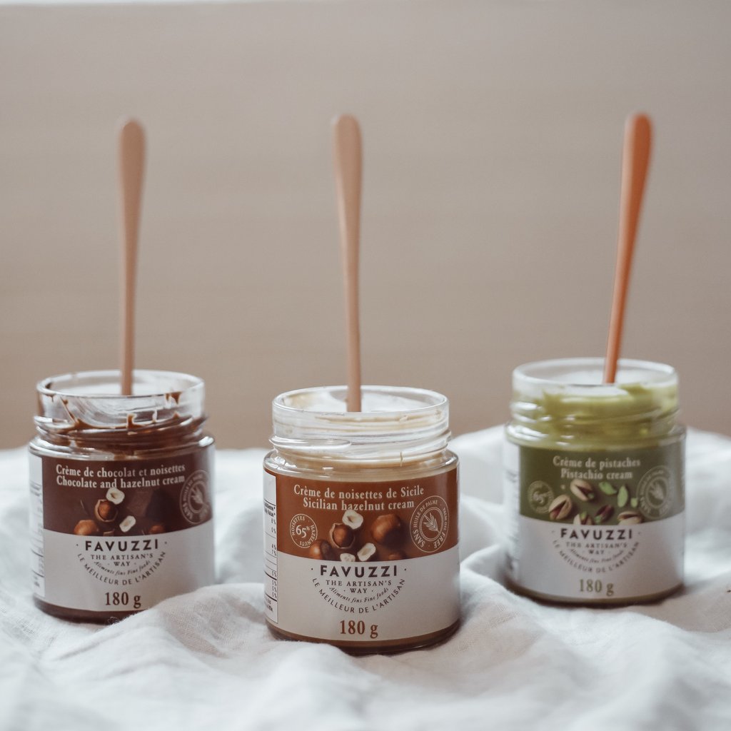 Trio de tartinades – Pistache, noisette & choco-noisette