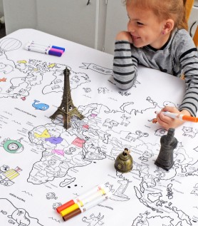 Carte du monde à colorier (Nappe)
