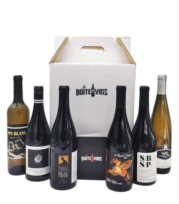 Coffret cadeau – Boîte de 6 bouteilles de vin du Québec