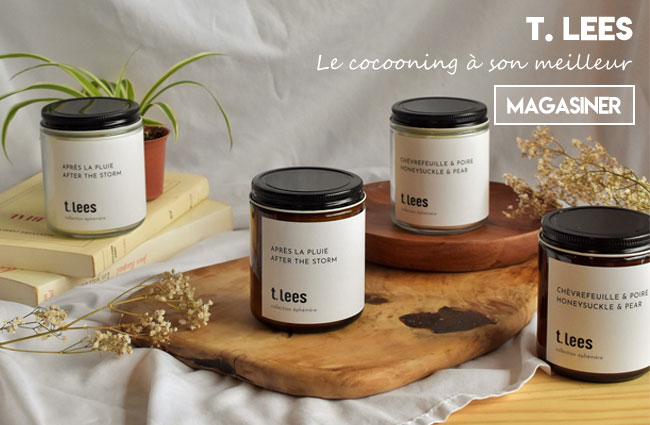 Bougie cocooning de l'entreprise québécoise T.LEES