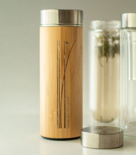 Bouteille à thé en porcelaine & bambou