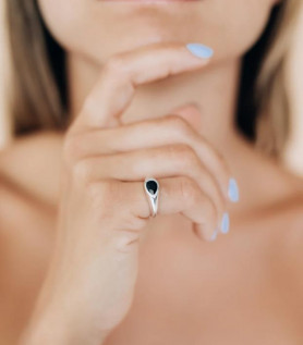 Bague chevalière poire
