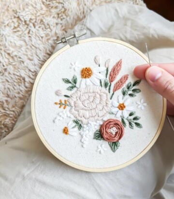 Kit de broderie DIY – Fleurs du printemps