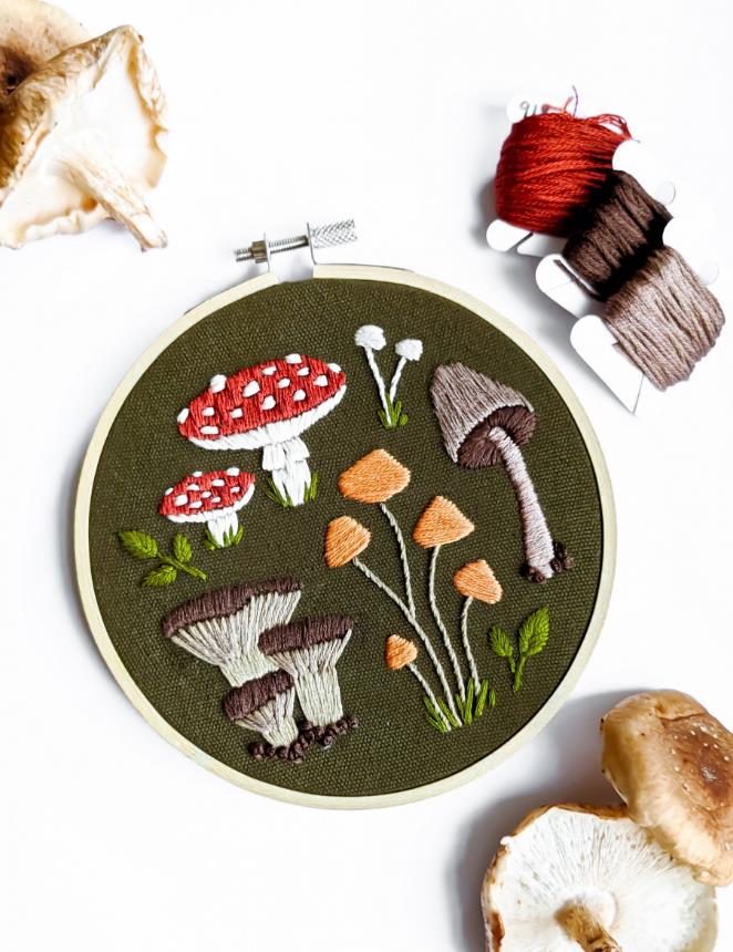 Kit de broderie DIY – Champignons