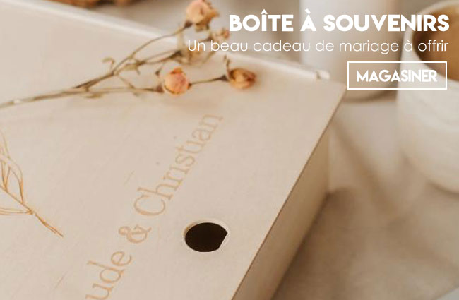 Boîte à souvenirs pour un couple comme cadeau de mariage