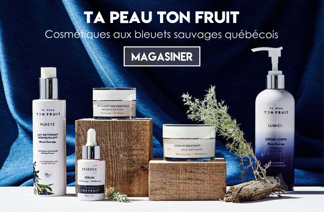Produits cosmétiques pour la peau aux bleuets du Saguenay