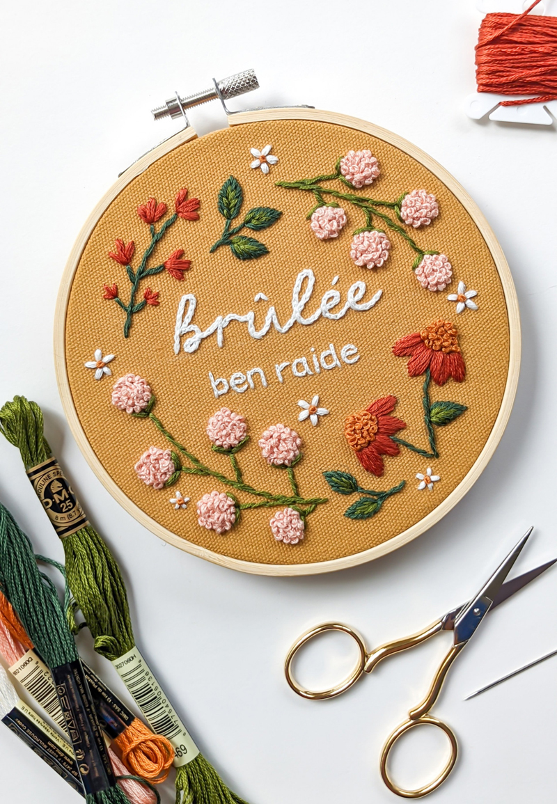 Kit de broderie DIY – Brûlée ben raide