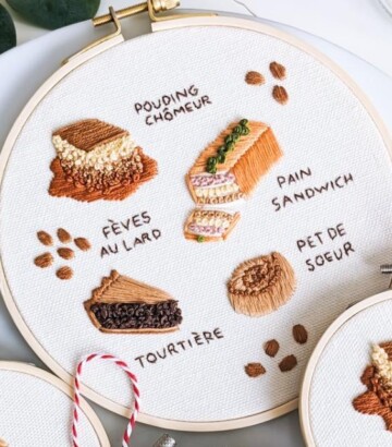 Kit de broderie DIY – Repas québécois des fêtes