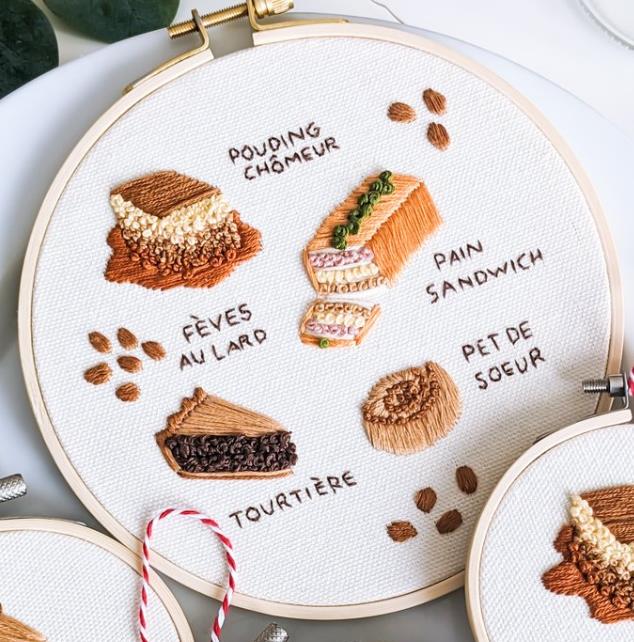 Kit de broderie DIY – Repas québécois des fêtes