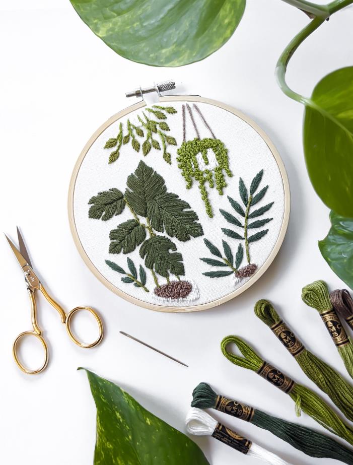 Kit de broderie DIY – Plantes d’intérieur