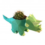 Sculpture en papier 3D - Jardinière Tricératops