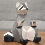 Sculpture en papier 3D - Raton laveur