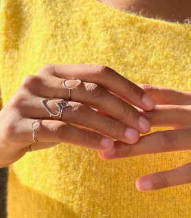 Bague avec coeur – Argent sterling