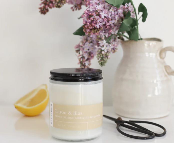 Bougie de soya au lilas et citron pour le printemps