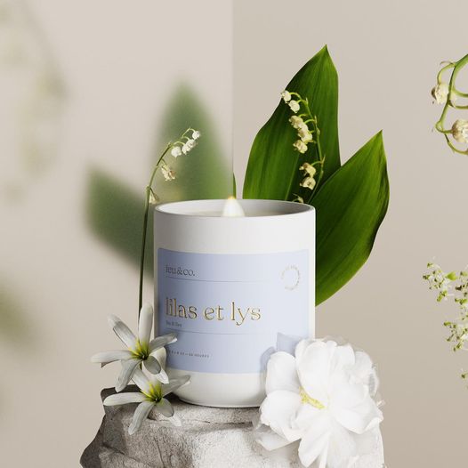 bougie de soya au lilas & lys pour maman