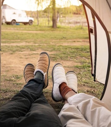 Chaussons de camp en peluche