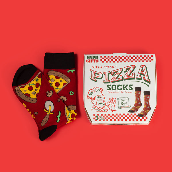 Chaussettes pizza sortie du four