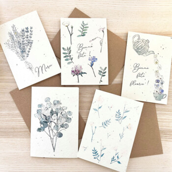 Carte de voeux à planter ensemencée de fleurs sauvages