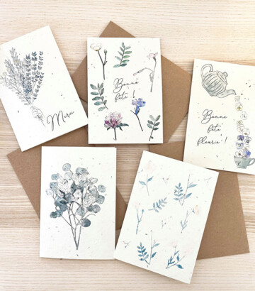 Carte de voeux à planter ensemencée de fleurs sauvages