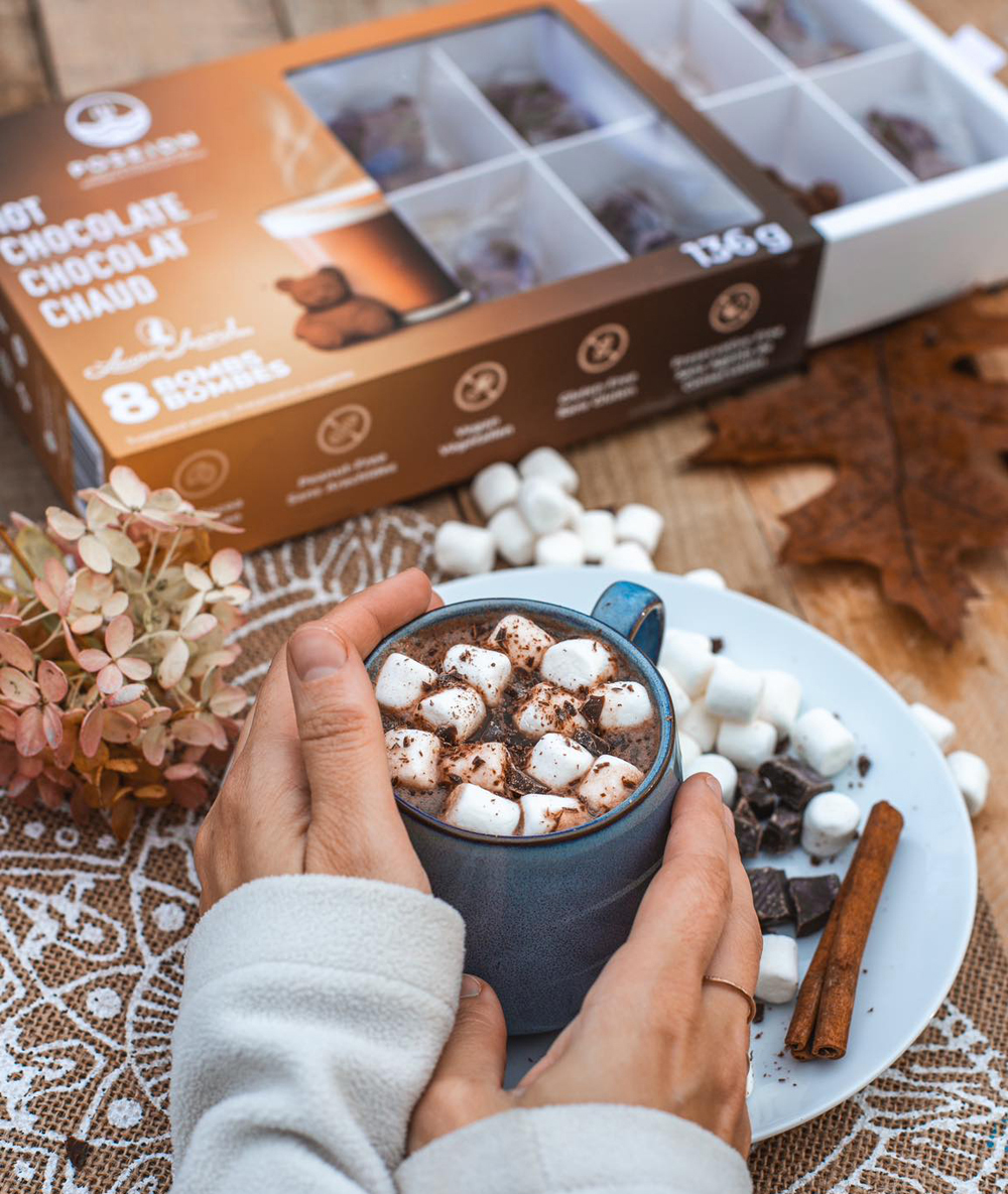 Coffret de 8 bombes 3D pour chocolat chaud