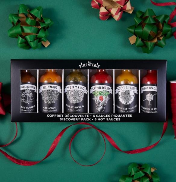 Coffret de sauces piquantes à offrir en cadeau de Noël