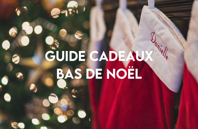 Cadeaux de Noël disponibles dans notre guide cadeaux Bas de Noël