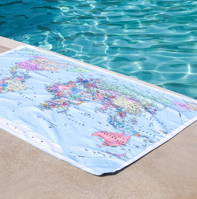 Carte du monde – Serviette en microfibre