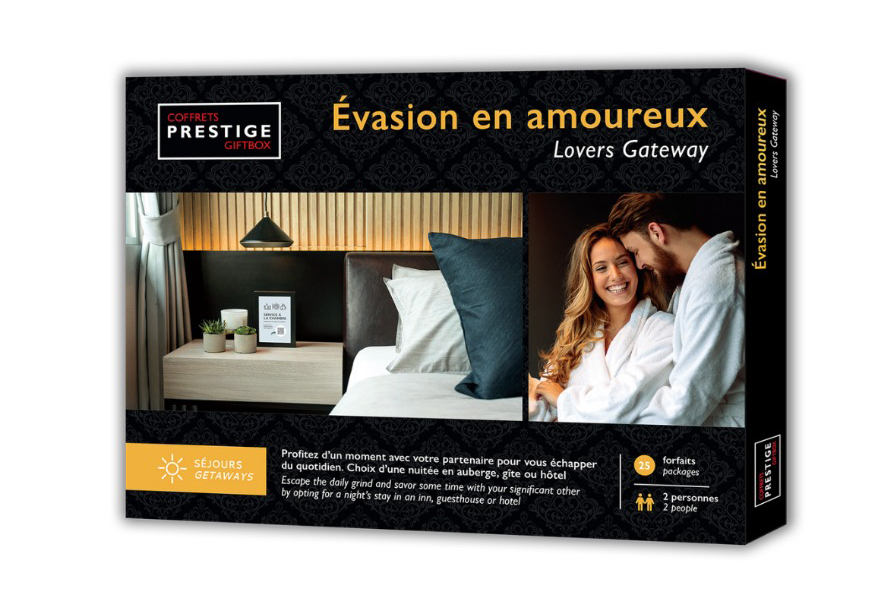 Coffret Évasion en amoureux à offrir comme cadeau romantique