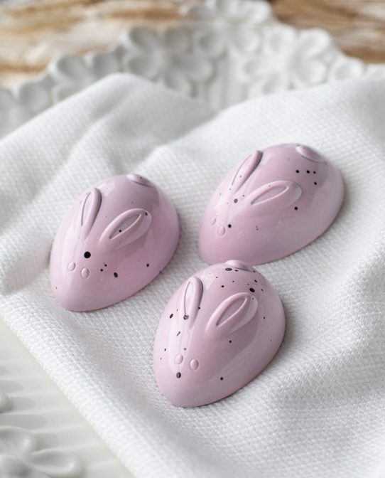 Trio de lapins de Pâques – Ganache à la framboise