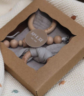 Petit coffret cadeau pour bébé – Bleu-gris