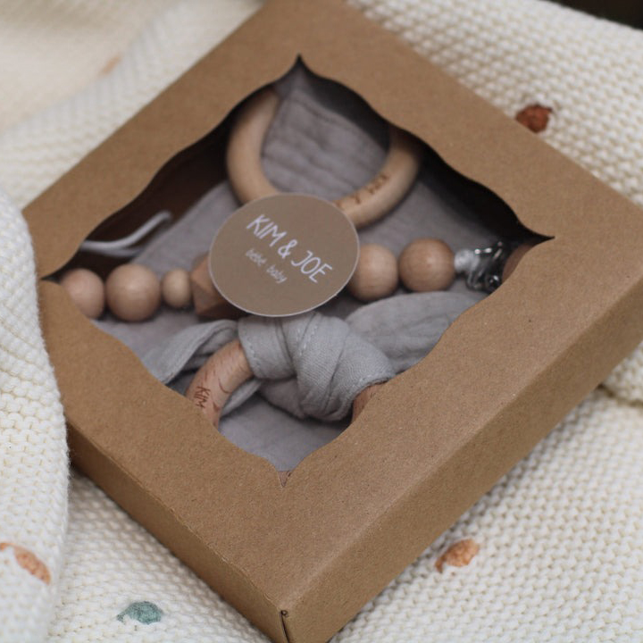 Petit coffret cadeau pour bébé – Bleu-gris