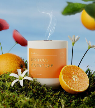 Bougie de soya – Écorces d’oranges