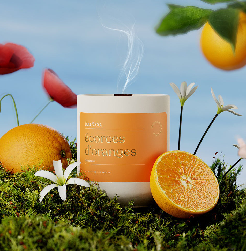 Bougie de soya – Écorces d’oranges