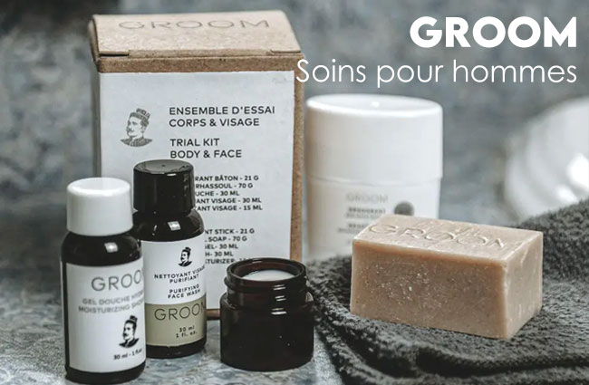 Soins pour les hommes et produits pour la barbe à offrir à la fête des Pères à son papa