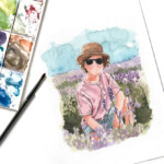 Portrait personnalisé à l'aquarelle