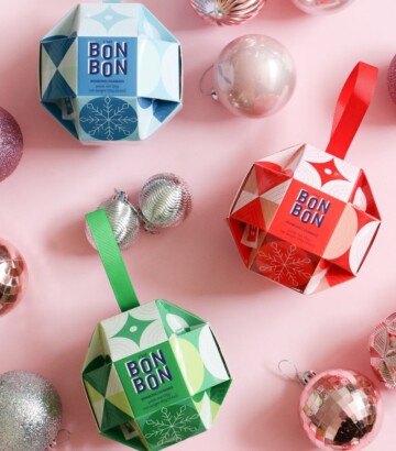 Trio d’ornements de sapin de Noël avec bonbons