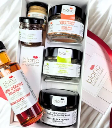 Coffret de produits à l’érable pour avion