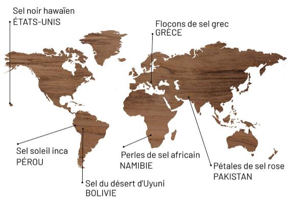 Carte de la collection de sels du monde Kanel