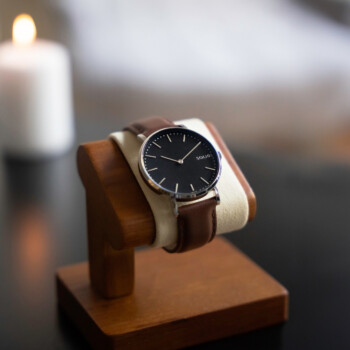 Montre solaire Solar Classic | Bracelet en cuir végane brun